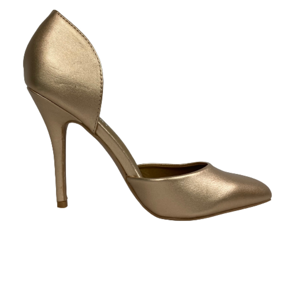 Riverberry Shoes Womens Sz 9‎ Gold Pointed Toe D'Orsays Slip On Stilettos